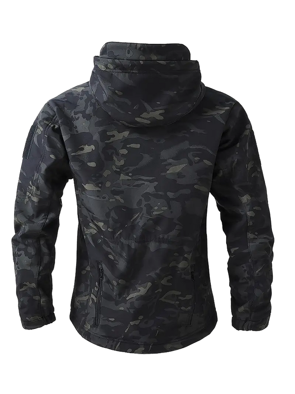 Chaqueta Táctica Militar Impermeable Black Camo Steel Mule