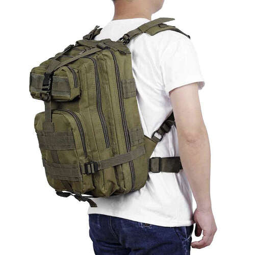 Mochila Táctica Militar 26 Litros Verde Oliva Pequeña - Military Tactical Backpack 26 Liters Olive Green Small 