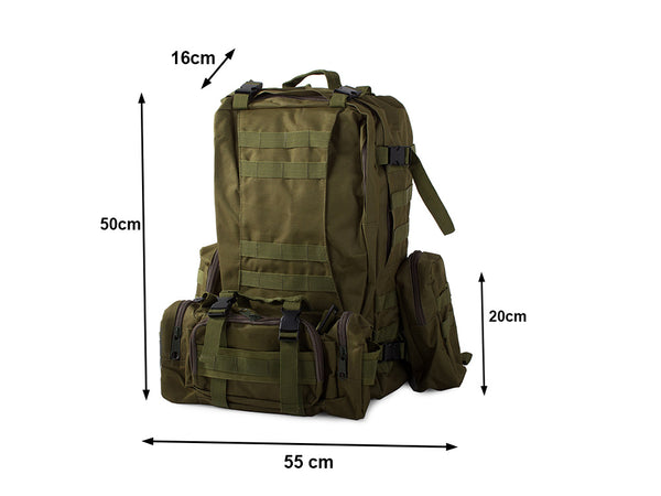 Military Tactical Survival Backpack 48.5L Olive Green