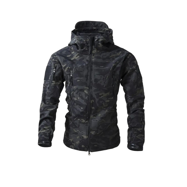 Chaqueta Táctica Militar Impermeable Black Camo Steel Mule