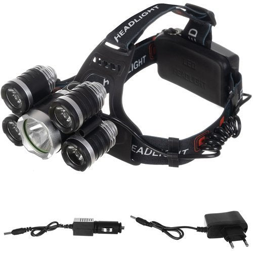 Linterna Frontal con 5 LEDs Cree T6